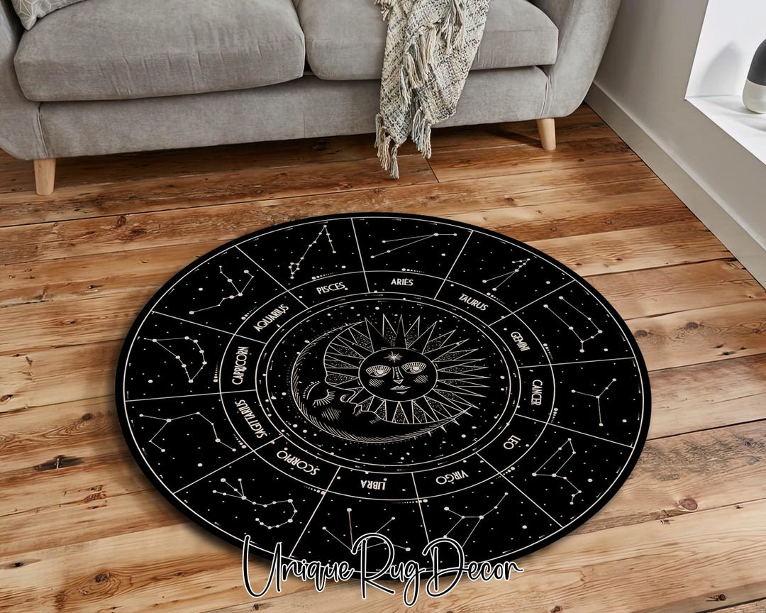 Astrology Horoscope Themed Non-slip Zodiac Rug, Pisces, Scorpio ...