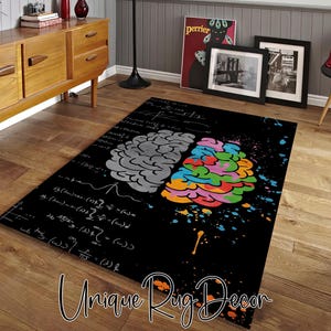 Educational Sciences Chemistry Physics Formulas Printed School Rug, Dorm Mat, University Collage Decor image 1