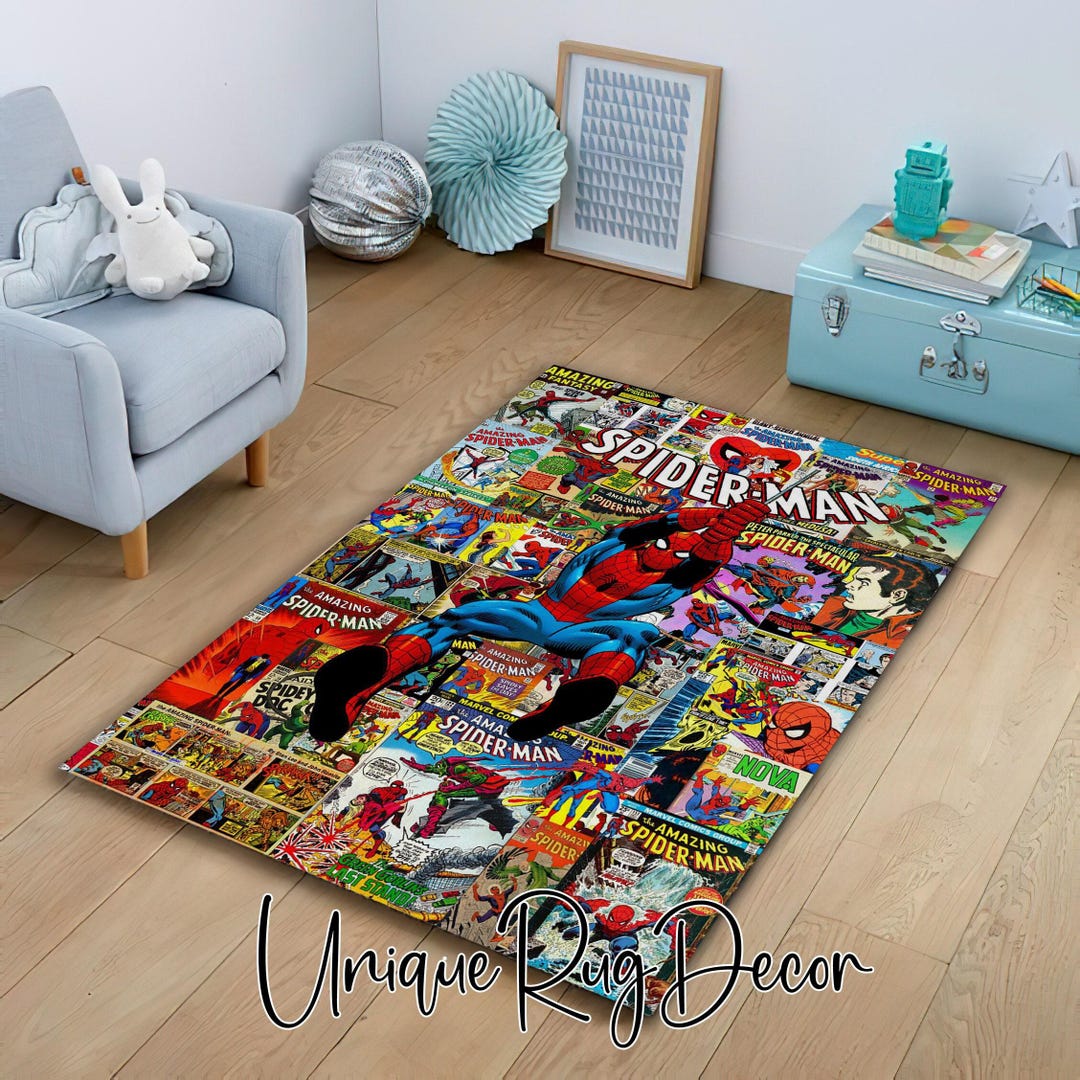 Spiderman Comic Book Rug, Marvel Pop Art Decor - Etsy