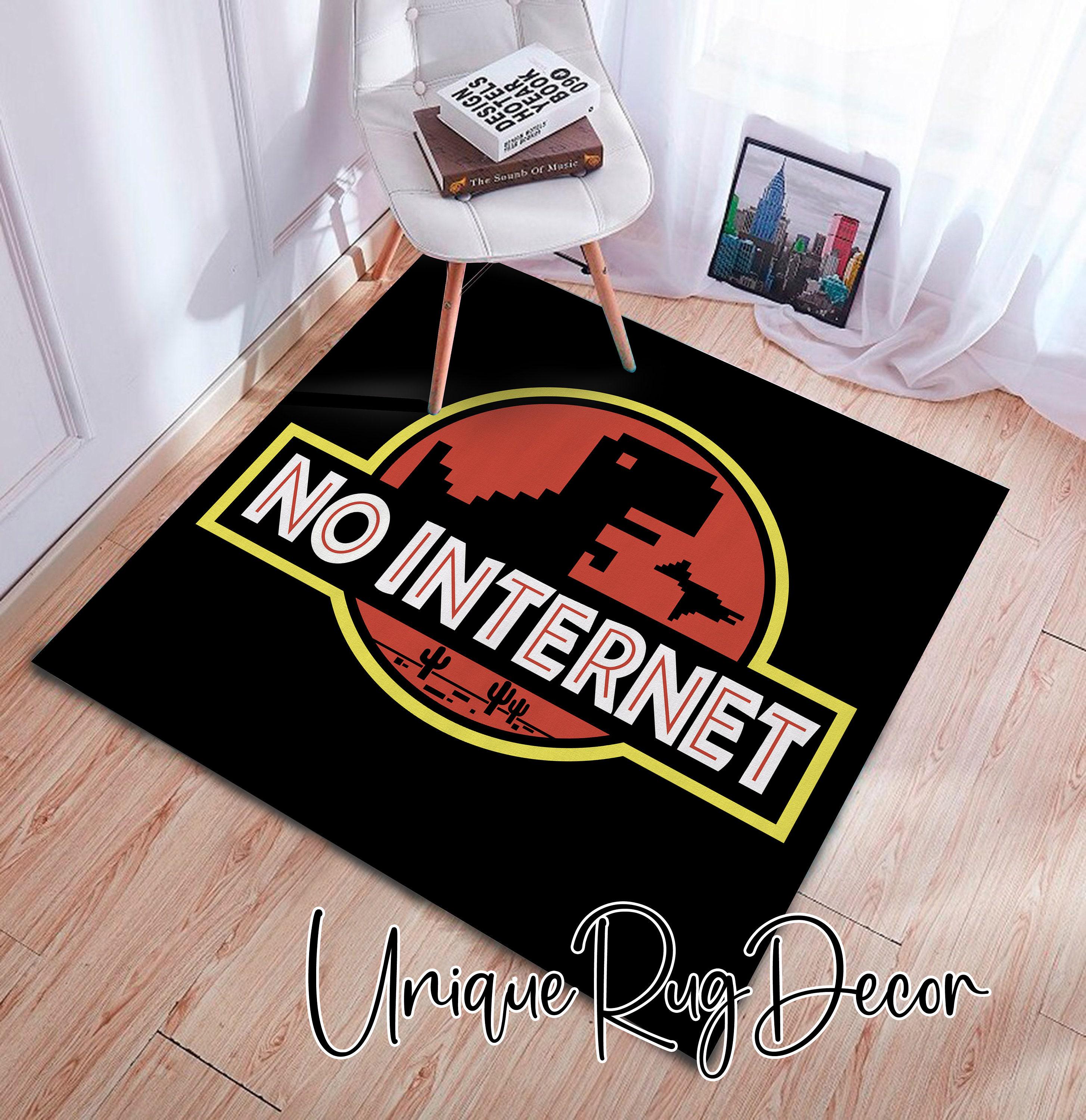 Funny Gamer Room Rug: No Internet Dinosaur Decor - Etsy