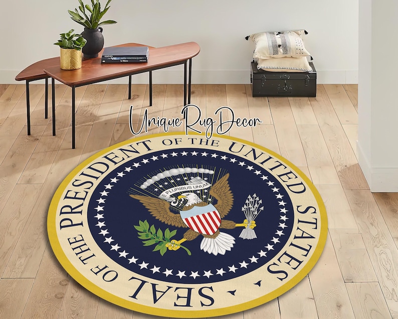 Vice President Rockefeller Rug Presidential Seal Rug: Oval Office Decor, American Eagle Mat - Etsy