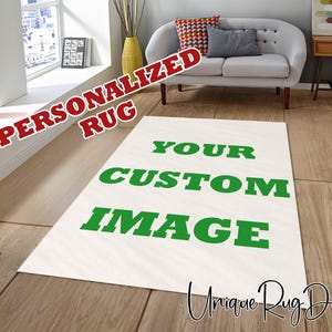 Custom Non-Slip Floor Area Rug, Personalized Washable Carpet, Customize Logo Mat, Home Decor Minimalist