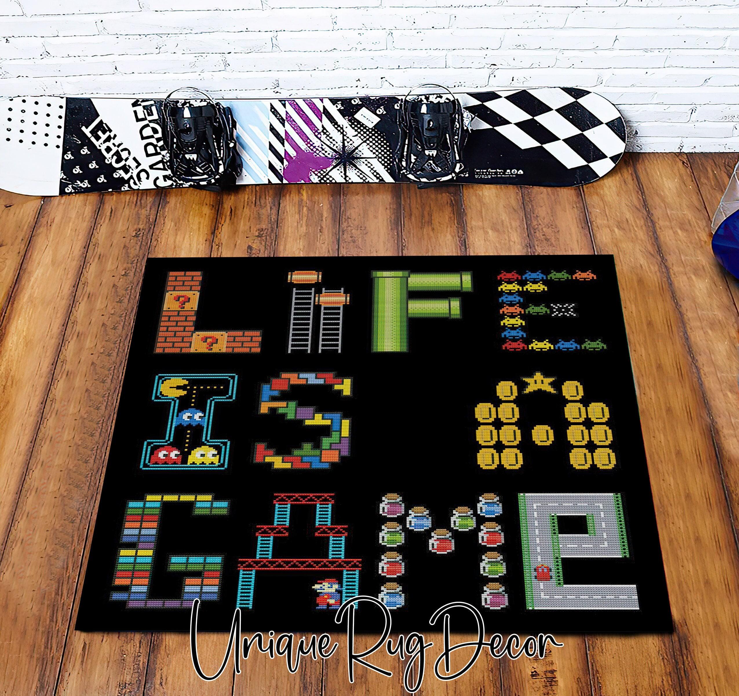 Retro Arcade Video Games Rug, Gamer Room Decor - Etsy