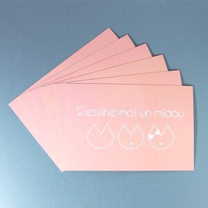 Cartons d'invitation Thème Chat trop mignon Rose