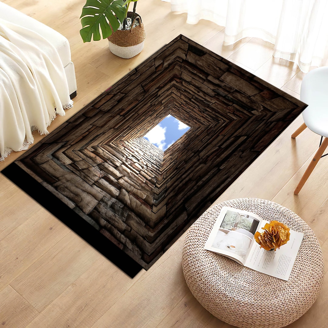 Tunnel Rug, Optical Illusion Rug, Illusion Rug, Rectangular Illusion