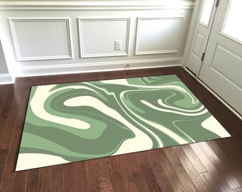 Brown Groovy Retro 70s Area Rug Brown Orange Geometric Rug - Etsy