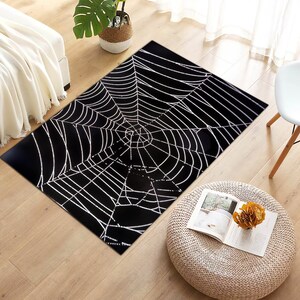 Spider Web Rug, Halloween Rug, Halloween Decor, Halloween Decor Carpet ...