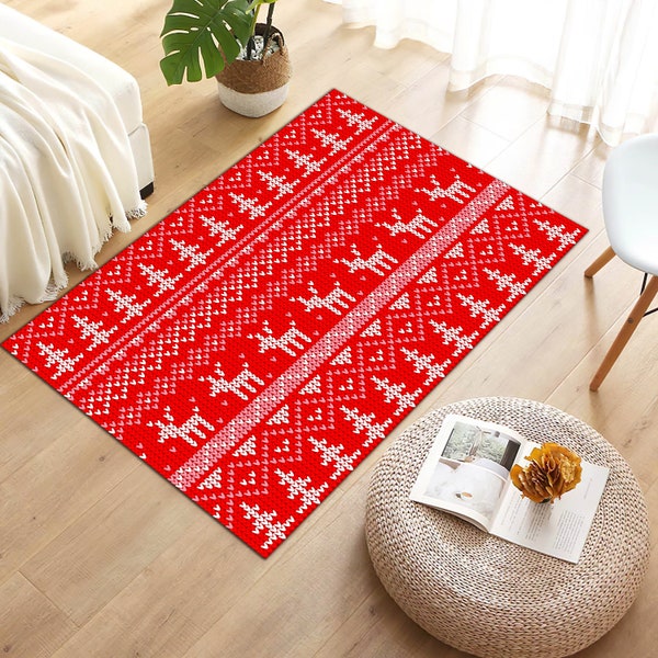 Noel,Merry Christmas Rug, Christmas Santa Claus And Snowmain Rug, Christmas Gift, Xmas Carpet, Rugs For Living Room, Home Decor Rug