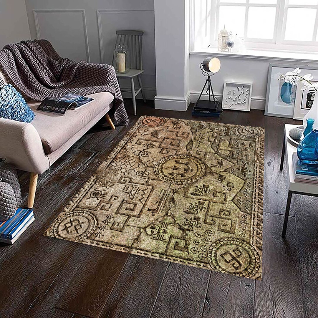Zelda Map Rug Gamer Carpet Game Room Rug Gamer Rug Round Etsy