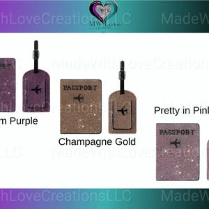 Rhinestone Encrusted Passport Holder & Luggage Tag Set