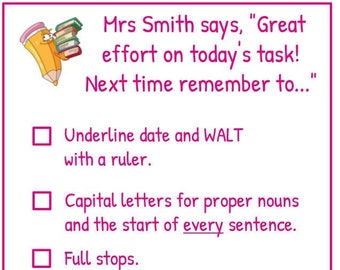 10 Personalised Teacher Assessment Stickers, Teacher Stationery, Marking made easier, Teacher Supplies, Feedback