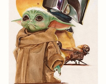 El Mandaloriano y Grogu Póster/Impresión