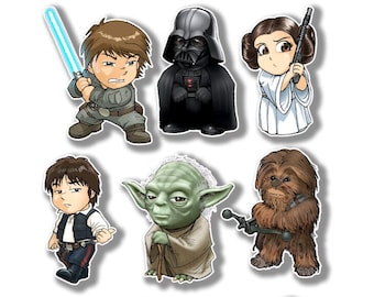 Assorted Star wars Cartoon Character Vinyl Sticker, Laptop Decals, Party Bag Filler