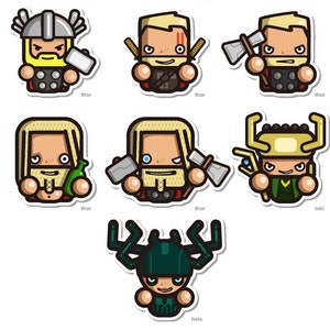 7 Marvel's Thor Cartoon Character Vinyl Sticker