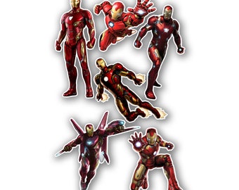 6 Marvel's Ironman Cartoon Charakter Vinyl Sticker