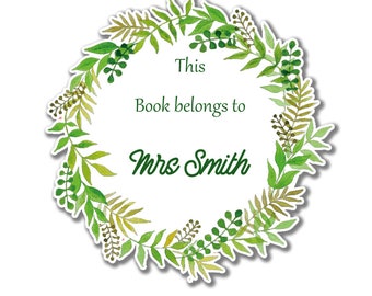 15 Personalised Teacher's Book Label Stickers, Teacher Stationery, This book belongs to Stickers - From the library of stickers
