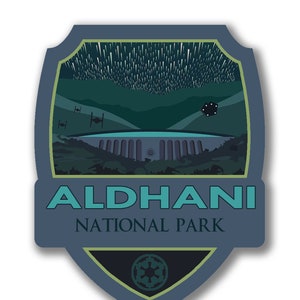 Star Wars Nationalpark Aufkleber, Star Wars Planet Attraktion Aufkleber, Star Wars Drehorte Aufkleber