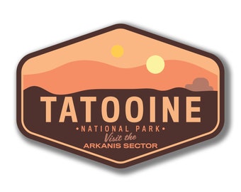 Star Wars National Park Vinyl Stickers, Star Wars Planet Attraction Stickers, Star Wars Locations Stickers