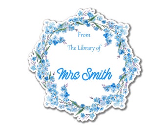15 Personalised Teacher's Book Label Stickers, Teacher Stationery, This book belongs to Stickers - From the library of stickers