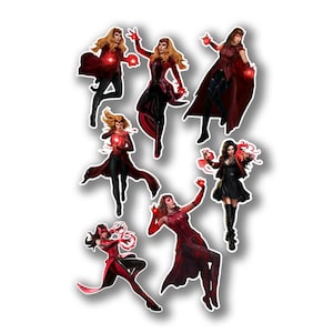 7 Marvel's Wanda Maximoff/Scarlet Witch Cartoon Character Vinyl Sticker