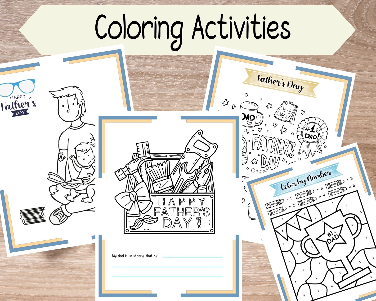 Fathers Day Activity Printable for Kids, Fathers Day Personalized Gift ...