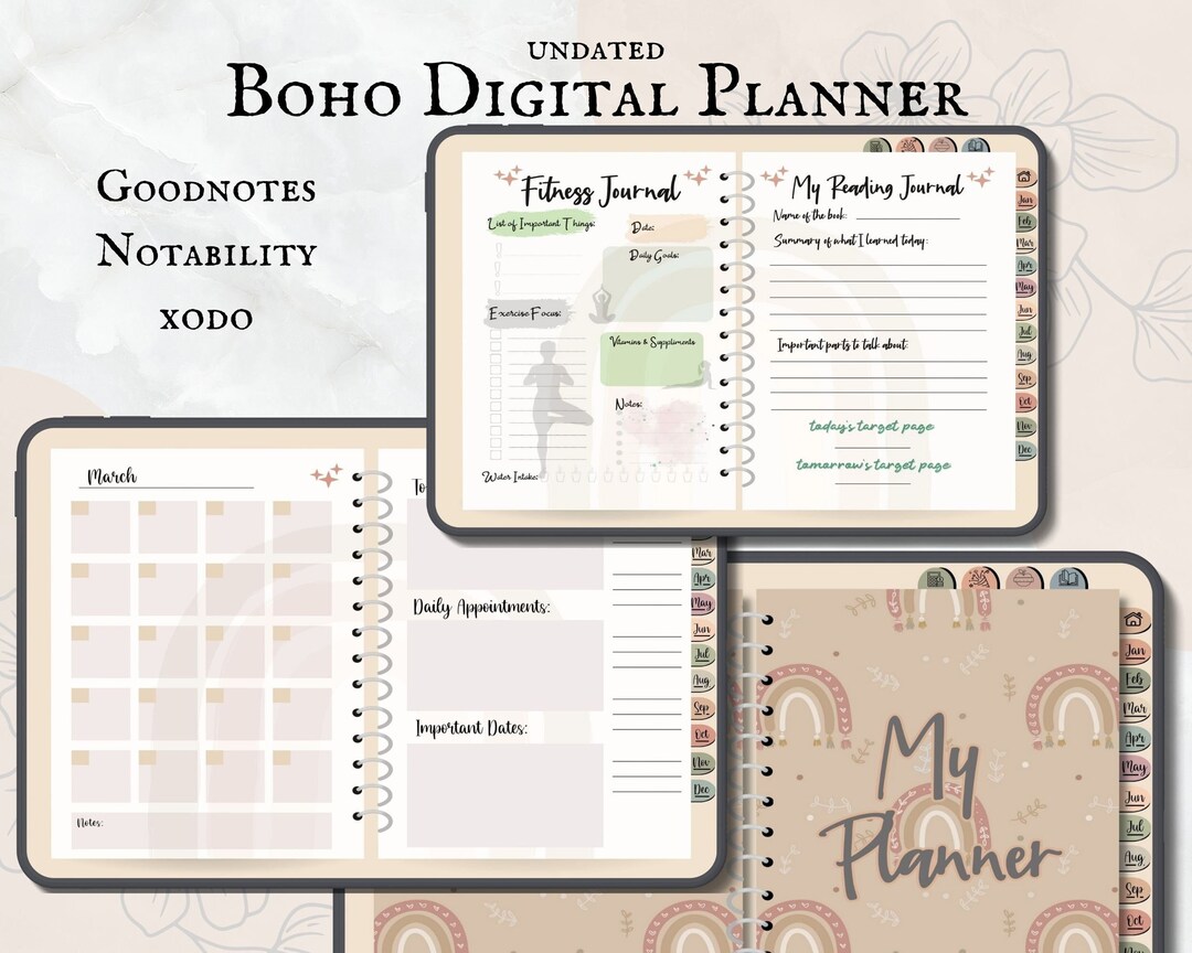 2023 Undated Digital Planner, Goodnotes Planner, Notability Planner ...