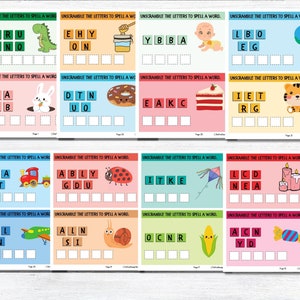 Word Cards Printable Game for Preschool, Alphabet Picture Cards for ...