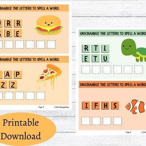 Word Cards Printable Game for Preschool, Alphabet Picture Cards for ...