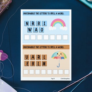 Word Cards Printable Game for Preschool, Alphabet Picture Cards for ...
