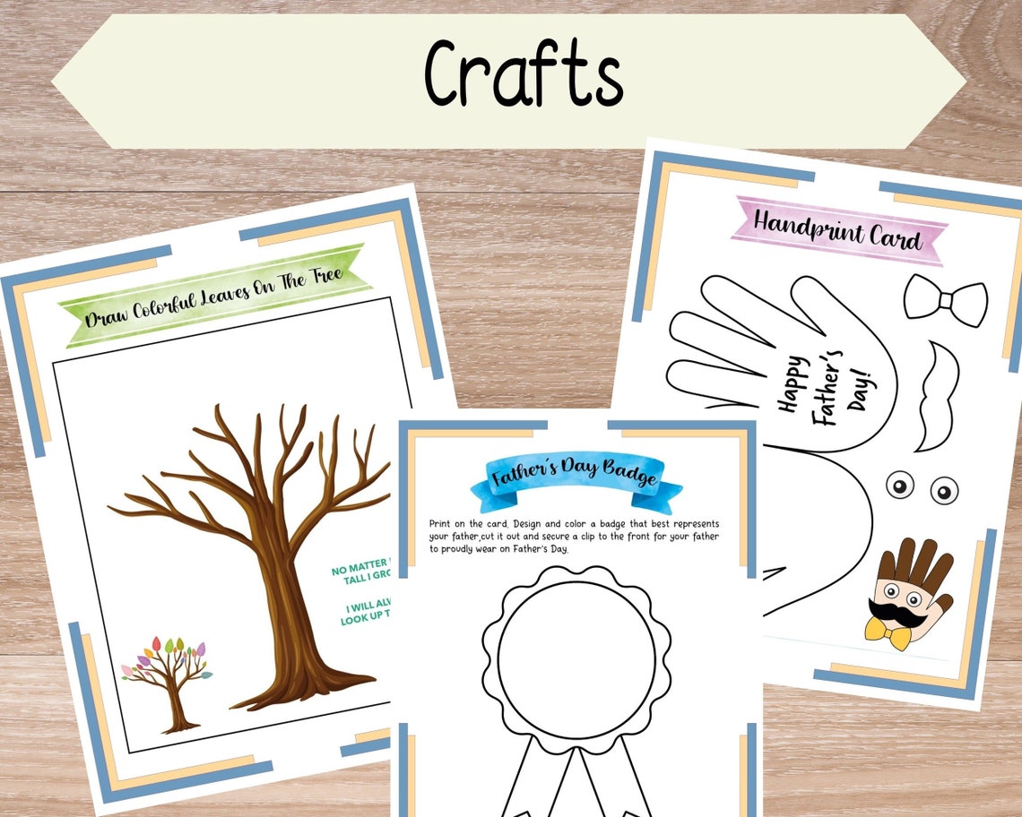 Fathers Day Activity Printable for Kids, Fathers Day Personalized Gift ...