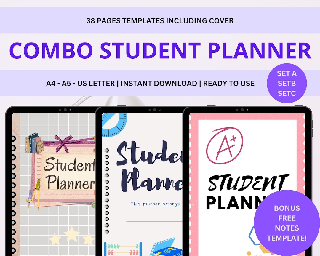 Minimalist Academic Planner Bundle Study Planner Inserts - Etsy
