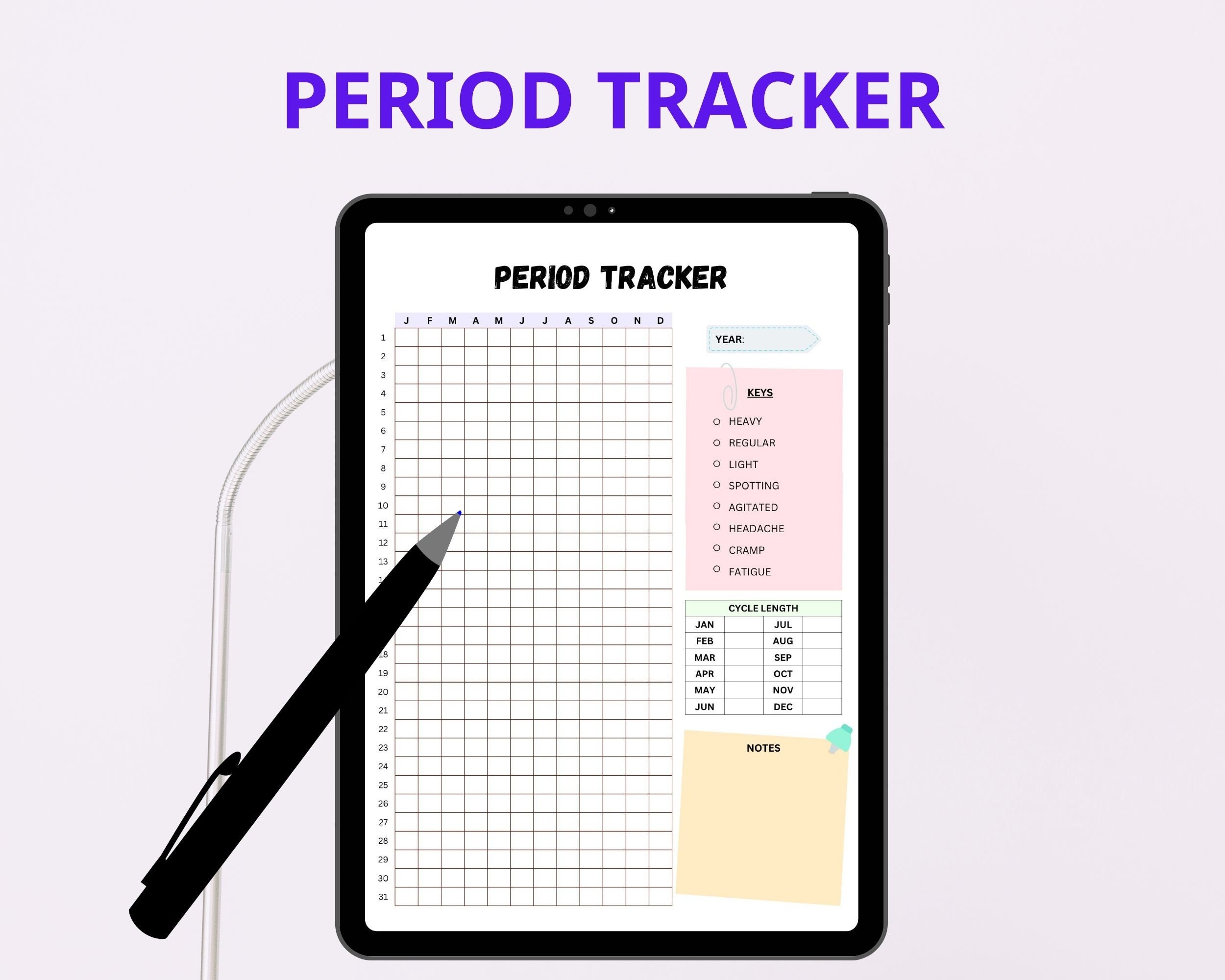 Period Tracker Printable, Menstrual Cycle Planner, Period Journal ...