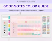 Cheapest Goodnotes Color Guide for Notebook & Digital Planner, Simple minimalistic design, Fully Hyperlinked Pages, Digital iPad Color Guide