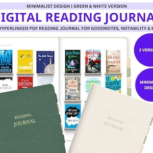 Digital Reading Journal, Book Review, Library Tracker for Goodnotes, Digital Reading Log, Digital Bookshelf, Reading Planner for iPad