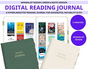 Digital Reading Journal, Book Review, Library Tracker for Goodnotes, Digital Reading Log, Digital Bookshelf, Reading Planner for iPad