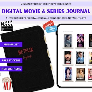 Digital Movies & Series Journal, Movie Logbook, Goodnotes Film Planner, Digital Movie Log, Digital Movie Tracker, Digital TV Show Tracker