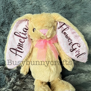 Flower Girl Gift, Flower Girl Proposal, Bridesmaid Proposal, Bridesmaid Gift, Personalized Bunny, Wedding Gifts, Easter