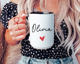 Personalized Name Coffee Mug: Custom Ceramic Mug Gift