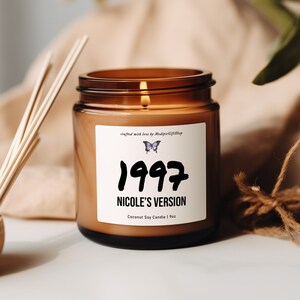 Happy Birthday Candle, Birthday Gift For Fan Mom Version Presents, Personalized Name Scented Candle, Birthdate Candle For Friend