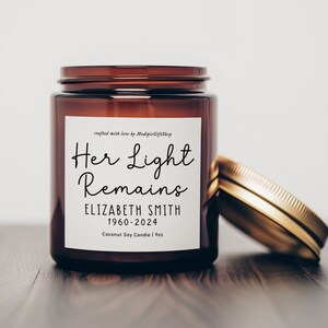 Memorial Candle, Bereavement Gift, Sympathy Gift, Memorial Gift for Loss of Mother, Loss of Father, Condolence Gift, In Memory of Candles