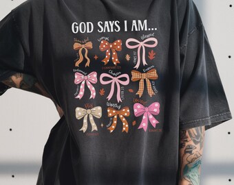 Gott sagt, ich bin Kokette Bogen-Hemd - christlicher Vers-Komfortfarben-T-Stück
