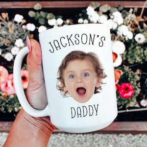 Dad Mug Gift, Custom Baby Face Photo Mug, Personalized Baby Photo Mug For Papa Father’s Day, Mug With Baby Face, Face Mug For Dad Birthday