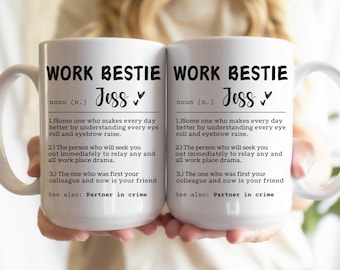 Taza personalizada para mejores amigas del trabajo: regalo personalizado para colegas