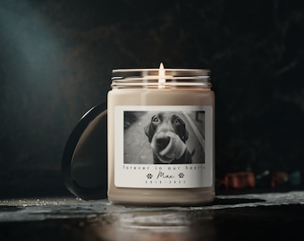 Candela commemorativa personalizzata con foto del tuo animale domestico: regalo in ricordo del cane