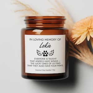 Pet Memorial Candle, Sympathy Candle , Pet Memorial Gift, Cat Candle, Pet Loss Gift, Dog Candle, Remembrance Candle, Funeral Favors