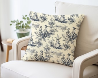 Toile De Jouy Pillow Cover: French Country Farmhouse Accent