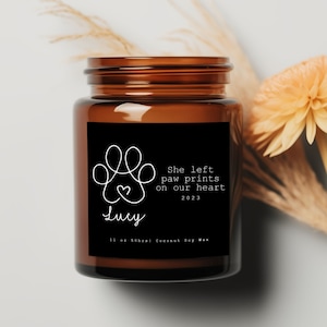 Pet Memorial Candle Dog For Pet Lover Sympathy Custom Memorial Candles Pet Loss Gift Cat Memorial Gift Loss of Cat Sympathy Bereavement Gift