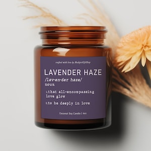 Lavender Haze Candle: Coconut Soy Scented Candle - Fan Gift