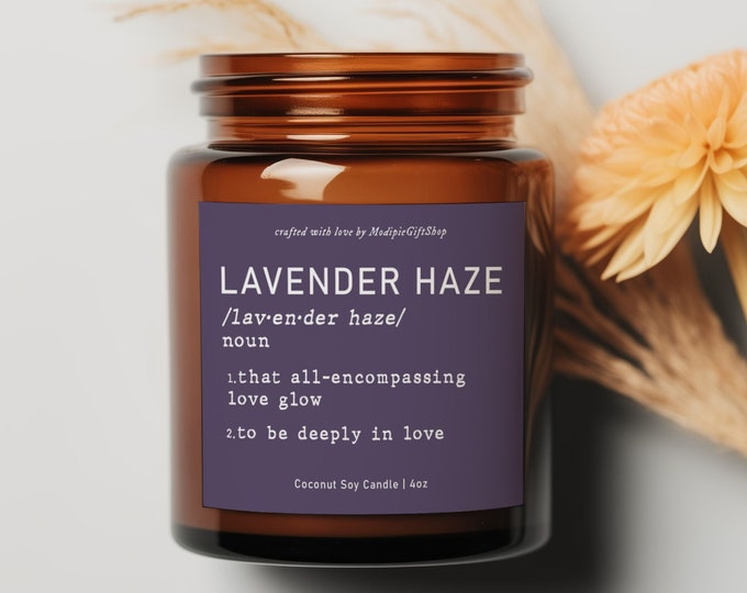 Lavender Haze Candle: Coconut Soy Scented Candle - Fan Gift