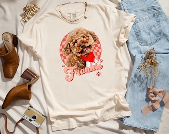 Custom Pet Photo T-Shirt: Vintage Style Personalized Dog Shirt